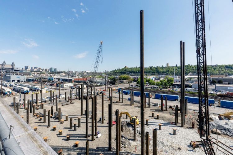 Construcția unei noi instalații de întreținere la triajul Amtrak din Seattle