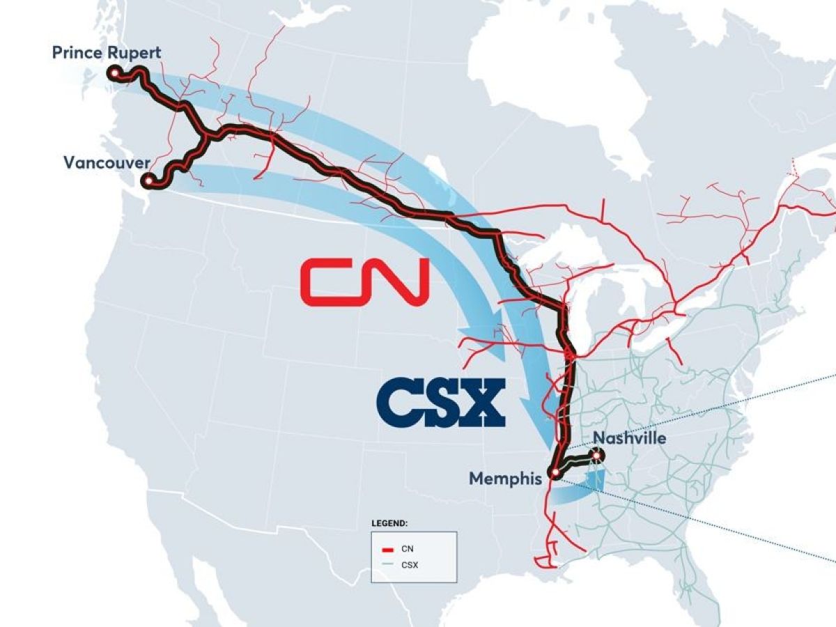 CN and CSX plan direct intermodal rail connection between Canada’s West Coast and Nashville