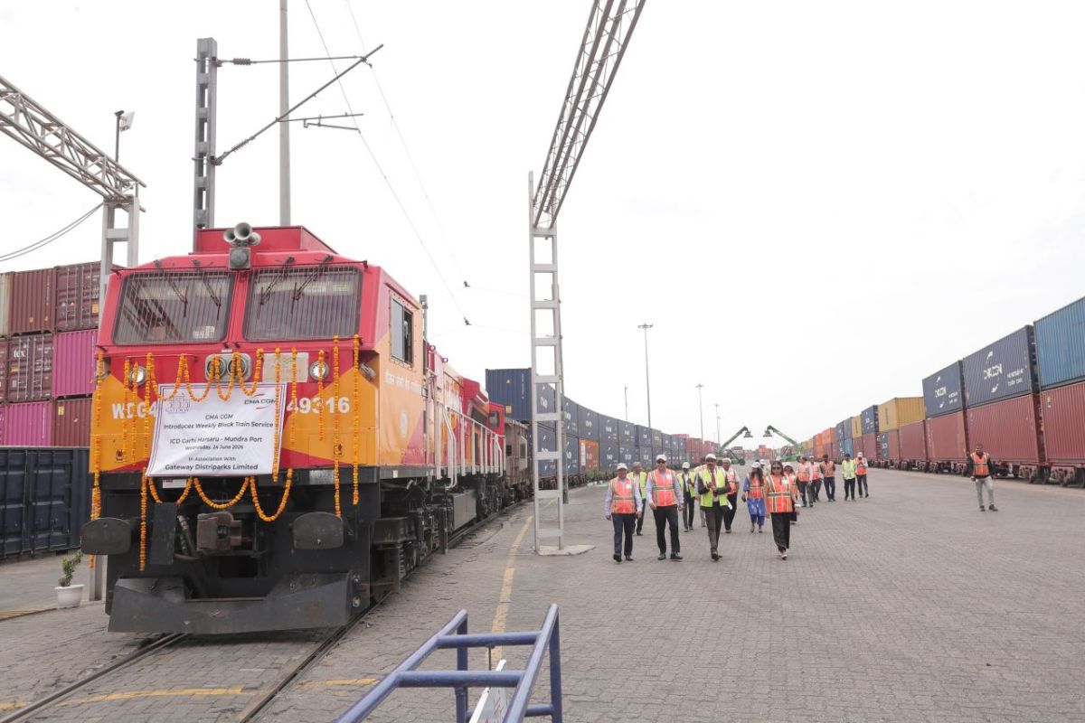Indian Gateway Distriparks avvia un treno settimanale CMA CGM per l'esportazione da Delhi al porto di Mundra