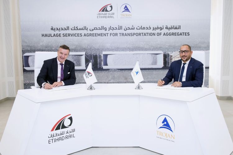 Etihad Rail Freight and Trojan General Contracting join forces to improve rail logistics in UAE