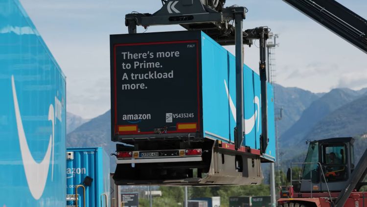 An increased use of railways in Europe by Amazon